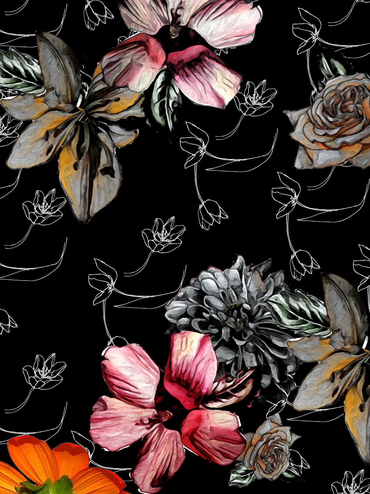 Flower Tossed 001